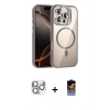 MARSİLYAN™- iPhone 16 Pro Max Kılıf Yadigar Asil Koleksiyonu - Siyah Buffer Hayalet Cam Ekran Koruyucu + Pers Alüminyum Kamera Lens - GS