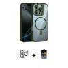 MARSİLYAN™- iPhone 16 Pro Max Kılıf Yadigar Asil Koleksiyonu - Siyah Buffer Hayalet Cam Ekran Koruyucu + Pers Alüminyum Kamera Lens - GS