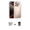 MARSİLYAN™- iPhone 16 Pro Max Kılıf Yadigar Asil Koleksiyonu - Siyah Buffer Hayalet Cam Ekran Koruyucu + Pers Alüminyum Kamera Lens - GS