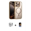 MARSİLYAN™- iPhone 16 Pro Max Kılıf Yadigar Asil Koleksiyonu - Siyah Buffer Hayalet Cam Ekran Koruyucu + Pers Alüminyum Kamera Lens - GS