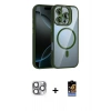 MARSİLYAN™- iPhone 16 Pro Max Kılıf Yadigar Asil Koleksiyonu - Siyah Buffer Hayalet Cam Ekran Koruyucu + Pers Alüminyum Kamera Lens - GI