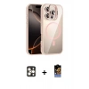 MARSİLYAN™- iPhone 16 Pro Max Kılıf Yadigar Asil Koleksiyonu - Siyah Buffer Hayalet Cam Ekran Koruyucu + PVD Metal Kamera Lens - GD
