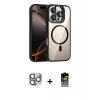 MARSİLYAN™- iPhone 16 Pro Max Kılıf Yadigar Asil Koleksiyonu - Siyah Buffer Hayalet Cam Ekran Koruyucu + Pers Alüminyum Kamera Lens - GI