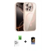 MARSİLYAN™- iPhone 16 Pro Max Kılıf Yadigar Asil Koleksiyonu - Siyah Buffer Hayalet Cam Ekran Koruyucu + Raze Metal Kamera Lens - BZ
