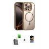MARSİLYAN™- iPhone 16 Pro Max Kılıf Yadigar Asil Koleksiyonu - Siyah Buffer Hayalet Cam Ekran Koruyucu + Siyah Raze Metal Kamera Lens