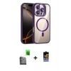 MARSİLYAN™- iPhone 16 Pro Max Kılıf Yadigar Asil Koleksiyonu - Siyah Buffer Hayalet Cam Ekran Koruyucu + Siyah Raze Metal Kamera Lens