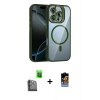 MARSİLYAN™- iPhone 16 Pro Max Kılıf Yadigar Asil Koleksiyonu - Siyah Buffer Hayalet Cam Ekran Koruyucu + Siyah Raze Metal Kamera Lens