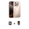MARSİLYAN™- iPhone 16 Pro Max Kılıf Yadigar Asil Koleksiyonu - Siyah Buffer Hayalet Cam Ekran Koruyucu + PVD Metal Kamera Lens - SH
