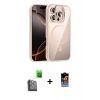 MARSİLYAN™- iPhone 16 Pro Max Kılıf Yadigar Asil Koleksiyonu - Siyah Buffer Hayalet Cam Ekran Koruyucu + Siyah Raze Metal Kamera Lens