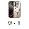 MARSİLYAN™- iPhone 16 Pro Max Kılıf Yadigar Asil Koleksiyonu - Siyah Joko Magic 5D Cam + Gümüş Pers Alüminyum Kamera Lens