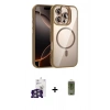 MARSİLYAN™- iPhone 16 Pro Max Kılıf Yadigar Asil Koleksiyonu - Siyah Joko Magic 5D Hayalet Cam + Gümüş Bilvis Titan Kamera Lens
