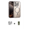 MARSİLYAN™- iPhone 16 Pro Max Kılıf Yadigar Asil Koleksiyonu - Siyah Joko Magic 5D Hayalet Cam + Pers Alüminyum Kamera Lens - GS