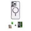MARSİLYAN™- iPhone 16 Pro Max Kılıf Yadigar Klasik Özel Seri - Şeffaf 360 Full Body Arka Koruyucu + Çöl Titanyum Raze Metal Kamera Lens