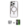 MARSİLYAN™- iPhone 16 Pro Max Kılıf Yadigar Klasik Özel Seri - Şeffaf 360 Full Body Arka Koruyucu + Pers Alüminyum Kamera Lens - GI