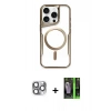 MARSİLYAN™- iPhone 16 Pro Max Kılıf Yadigar Klasik Özel Seri - Şeffaf 360 Full Body Arka Koruyucu + Pers Alüminyum Kamera Lens - GI