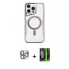 MARSİLYAN™- iPhone 16 Pro Max Kılıf Yadigar Klasik Özel Seri - Şeffaf 360 Full Body Arka Koruyucu + Pers Alüminyum Kamera Lens - GI