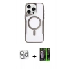 MARSİLYAN™- iPhone 16 Pro Max Kılıf Yadigar Klasik Özel Seri - Şeffaf 360 Full Body Arka Koruyucu + Pers Alüminyum Kamera Lens - GS