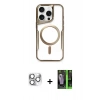 MARSİLYAN™- iPhone 16 Pro Max Kılıf Yadigar Klasik Özel Seri - Şeffaf 360 Full Body Arka Koruyucu + Pers Alüminyum Kamera Lens - GS