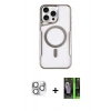 MARSİLYAN™- iPhone 16 Pro Max Kılıf Yadigar Klasik Özel Seri - Şeffaf 360 Full Body Arka Koruyucu + Pers Alüminyum Kamera Lens - GS