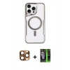 MARSİLYAN™- iPhone 16 Pro Max Kılıf Yadigar Klasik Özel Seri - Şeffaf 360 Full Body Arka Koruyucu + Pers Alüminyum Kamera Lens - CLTM