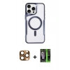 MARSİLYAN™- iPhone 16 Pro Max Kılıf Yadigar Klasik Özel Seri - Şeffaf 360 Full Body Arka Koruyucu + Pers Alüminyum Kamera Lens - CLTM