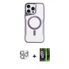 MARSİLYAN™- iPhone 16 Pro Max Kılıf Yadigar Klasik Özel Seri - Şeffaf 360 Full Body Arka Koruyucu + Pers Alüminyum Kamera Lens - GS