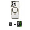 MARSİLYAN™- iPhone 16 Pro Max Kılıf Yadigar Klasik Özel Seri - Şeffaf 360 Full Body Arka Koruyucu + PVD Metal Kamera Lens - SH