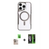 MARSİLYAN™- iPhone 16 Pro Max Kılıf Yadigar Klasik Özel Seri - Şeffaf 360 Full Body Arka Koruyucu + Raze Metal Kamera Lens - NLGY