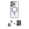 MARSİLYAN™- iPhone 16 Pro Max Kılıf Yadigar Klasik Özel Seri - Şeffaf 360 Full Body Arka Koruyucu + Raze Metal Kamera Lens - SH