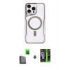 MARSİLYAN™- iPhone 16 Pro Max Kılıf Yadigar Klasik Özel Seri - Şeffaf 360 Full Body Arka Koruyucu + Raze Metal Kamera Lens - SH