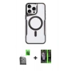 MARSİLYAN™- iPhone 16 Pro Max Kılıf Yadigar Klasik Özel Seri - Şeffaf 360 Full Body Arka Koruyucu + Raze Metal Kamera Lens - SH