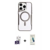 MARSİLYAN™- iPhone 16 Pro Max Kılıf Yadigar Klasik Özel Seri - Şeffaf Pasifik Cam Ekran Koruyucu + Bilvis Titan Kamera Lens - TMGI