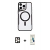 MARSİLYAN™- iPhone 16 Pro Max Kılıf Yadigar Klasik Özel Seri - Şeffaf Pasifik Cam Ekran Koruyucu + Gold PVD Metal Kamera Lens