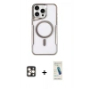 MARSİLYAN™- iPhone 16 Pro Max Kılıf Yadigar Klasik Özel Seri - Şeffaf Pasifik Cam Ekran Koruyucu + Gold PVD Metal Kamera Lens