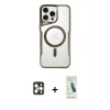 MARSİLYAN™- iPhone 16 Pro Max Kılıf Yadigar Klasik Özel Seri - Şeffaf Pasifik Cam Ekran Koruyucu + Gold PVD Metal Kamera Lens