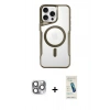 MARSİLYAN™- iPhone 16 Pro Max Kılıf Yadigar Klasik Özel Seri - Şeffaf Pasifik Cam Ekran Koruyucu + Pers Alüminyum Kamera Lens - GI