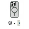 MARSİLYAN™- iPhone 16 Pro Max Kılıf Yadigar Klasik Özel Seri - Şeffaf Pasifik Cam Ekran Koruyucu + Pers Alüminyum Kamera Lens - GI