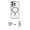 MARSİLYAN™- iPhone 16 Pro Max Kılıf Yadigar Klasik Özel Seri - Şeffaf Pasifik Cam Ekran Koruyucu + Pers Alüminyum Kamera Lens - GS