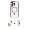 MARSİLYAN™- iPhone 16 Pro Max Kılıf Yadigar Klasik Özel Seri - Şeffaf Pasifik Cam Ekran Koruyucu + Raze Metal Kamera Lens - NLGY