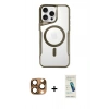 MARSİLYAN™- iPhone 16 Pro Max Kılıf Yadigar Klasik Özel Seri - Şeffaf Pasifik Cam Ekran Koruyucu + Pers Alüminyum Kamera Lens - CLTM
