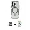 MARSİLYAN™- iPhone 16 Pro Max Kılıf Yadigar Klasik Özel Seri - Şeffaf Pasifik Cam Ekran Koruyucu + PVD Metal Kamera Lens - GS