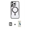 MARSİLYAN™- iPhone 16 Pro Max Kılıf Yadigar Klasik Özel Seri - Şeffaf Pasifik Cam Ekran Koruyucu + PVD Metal Kamera Lens - GS