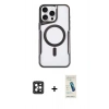 MARSİLYAN™- iPhone 16 Pro Max Kılıf Yadigar Klasik Özel Seri - Şeffaf Pasifik Cam Ekran Koruyucu + PVD Metal Kamera Lens - SH