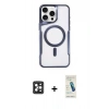 MARSİLYAN™- iPhone 16 Pro Max Kılıf Yadigar Klasik Özel Seri - Şeffaf Pasifik Cam Ekran Koruyucu + PVD Metal Kamera Lens - SH