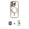 MARSİLYAN™- iPhone 16 Pro Max Kılıf Yadigar Klasik Özel Seri - Şeffaf Pasifik Cam Ekran Koruyucu + PVD Metal Kamera Lens - SH