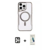 MARSİLYAN™- iPhone 16 Pro Max Kılıf Yadigar Klasik Özel Seri - Şeffaf Pasifik Cam Ekran Koruyucu + PVD Metal Kamera Lens - GS