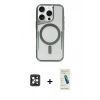 MARSİLYAN™- iPhone 16 Pro Max Kılıf Yadigar Klasik Özel Seri - Şeffaf Pasifik Cam Ekran Koruyucu + PVD Metal Kamera Lens - SH