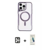 MARSİLYAN™- iPhone 16 Pro Max Kılıf Yadigar Klasik Özel Seri - Şeffaf Pasifik Cam Ekran Koruyucu + PVD Metal Kamera Lens - GS
