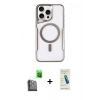 MARSİLYAN™- iPhone 16 Pro Max Kılıf Yadigar Klasik Özel Seri - Şeffaf Pasifik Cam Ekran Koruyucu + Raze Metal Kamera Lens - SH