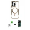 MARSİLYAN™- iPhone 16 Pro Max Kılıf Yadigar Klasik Özel Seri - Siyah 360 Mat Full Body Arka Koruyucu + Raze Metal Kamera Lens - BZ